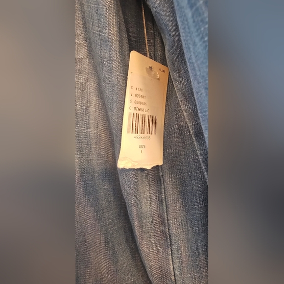 NWT Anthropologie Cloth & Stone denim dress with bow on back (size L) - Picture 7 of 8